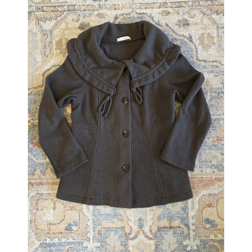 Cut Loose Women's Boiled Wool Coat Gray Size Medium Button Front